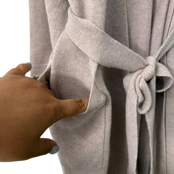 Johnny Was Mauve Pink Pure Cashmere Belted Sweater Cardigan Womens Small - Picture 2 of 7